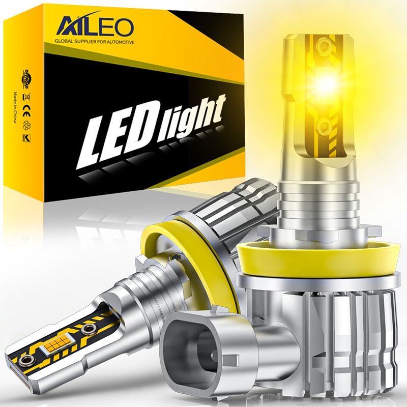 Led Fog Light H11 3000K Yellow - AILEO 2 PCS H11 LED H8