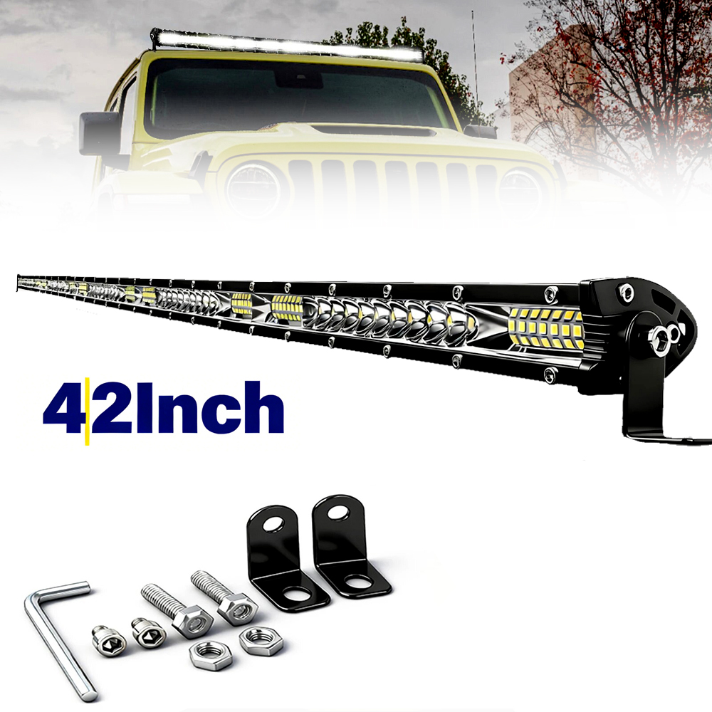 Led Work Light Bar 12 Inch Offroad - Lampu LED Bar Ultra-Tipis 42 Inci