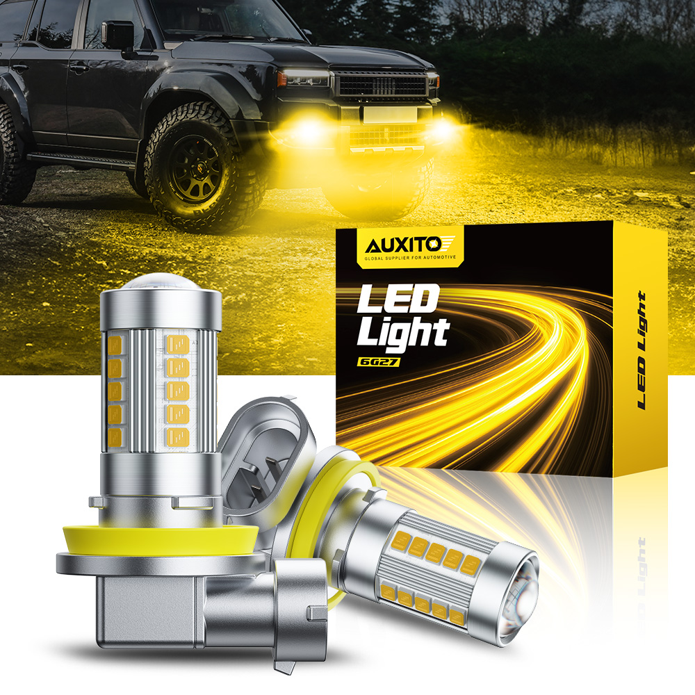 Led Fog Light H11 3000K Yellow - AUXITO 6G27 Lampu Kabut H8 H9