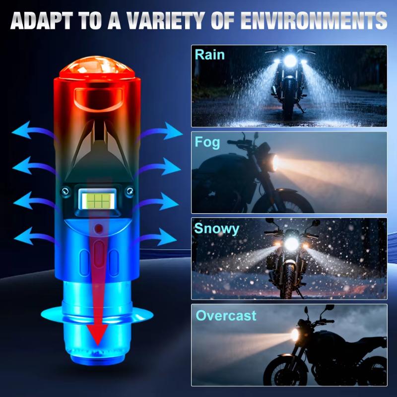 Motorcycle Led Headlight Bulb H4 - [MS]1Pcs CSP Moto LED H4 BA20D