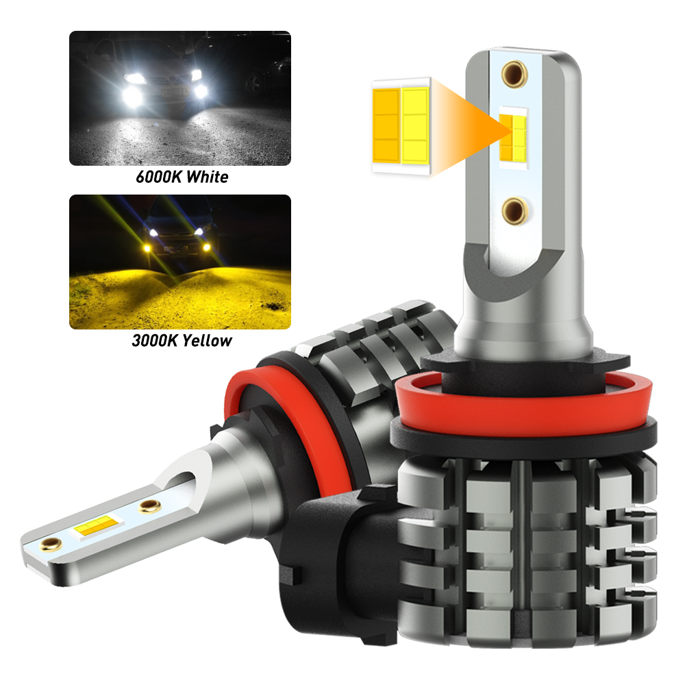Led Fog Light H11 3000K Yellow - AUXITO 2Pcs Lampu Kabut LED Dual