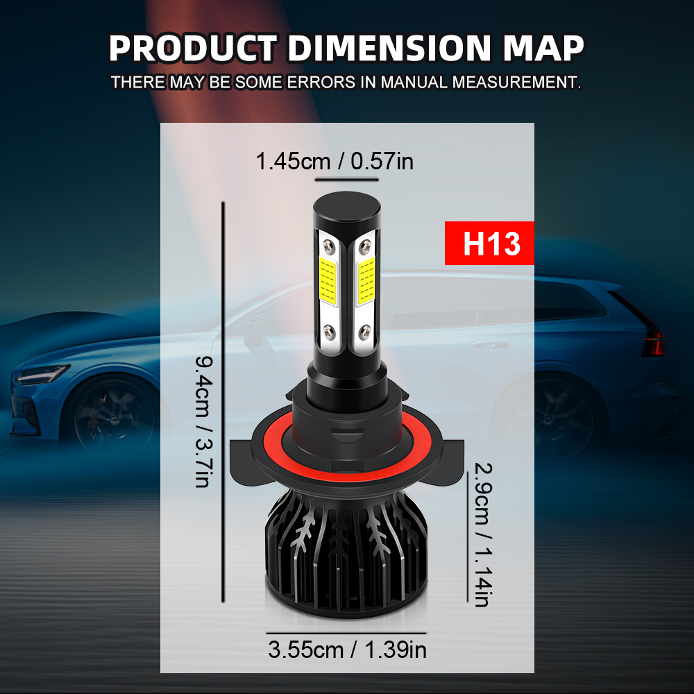 H13 Soket Bohlam Lampu Depan L - Led Headlight 6500K White 12000Lm ulasan dan harga