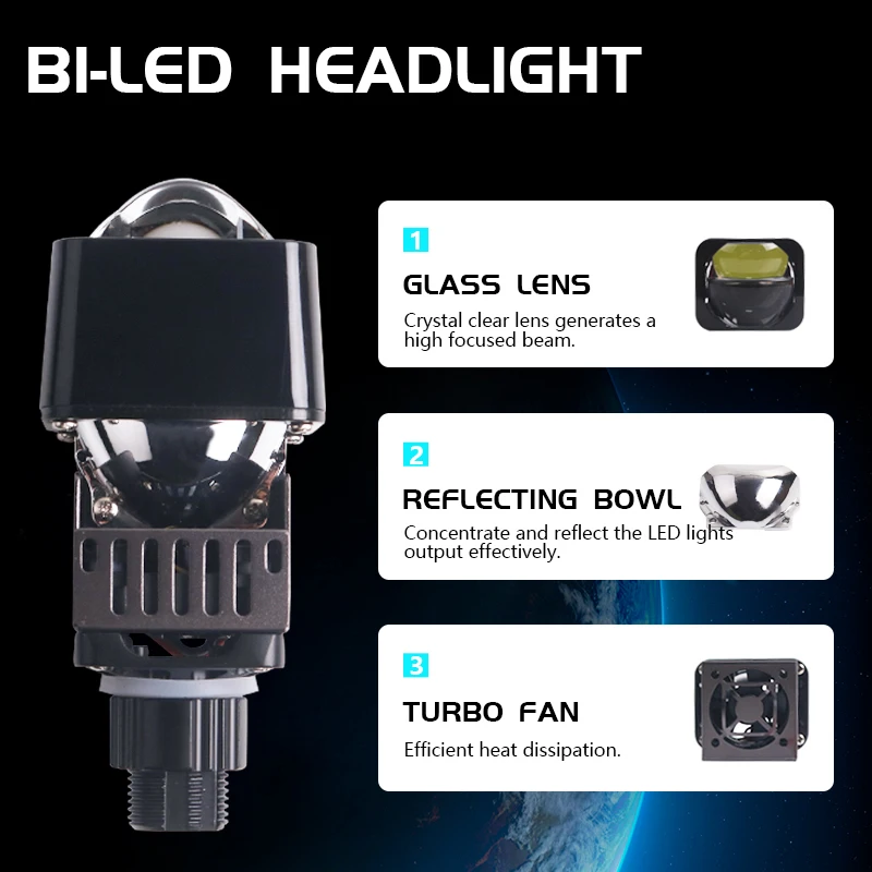 SANVI Bi lampu Led 1.5 inci, l - Car Led Headlight 9005 9006 ulasan dan harga