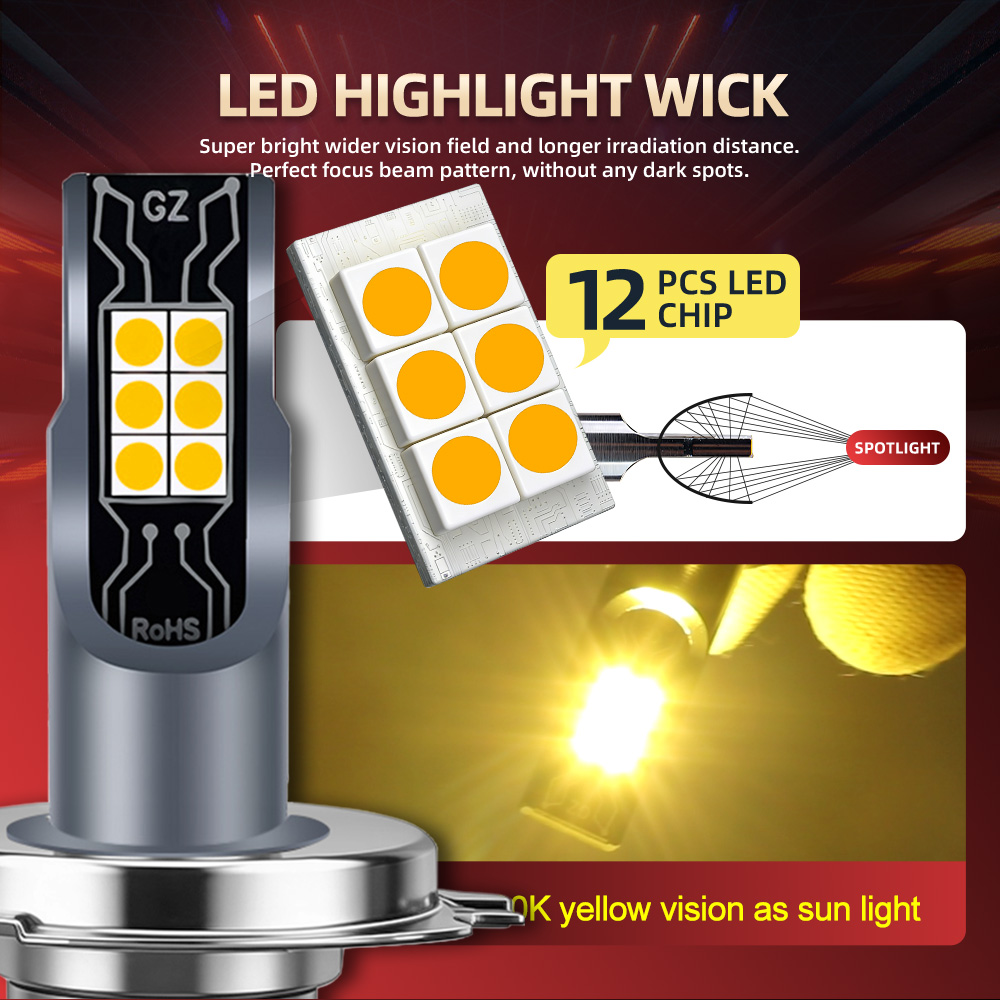 2 Buah Lampu Led H11 14000LM u - Led Fog Light H11 3000K Yellow ulasan dan harga