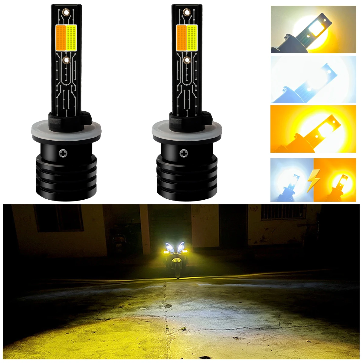 880 881 H27 H1 H3 H7 Tricolor  - Car Led Bulb H1 H3 H8 H11 ulasan dan harga