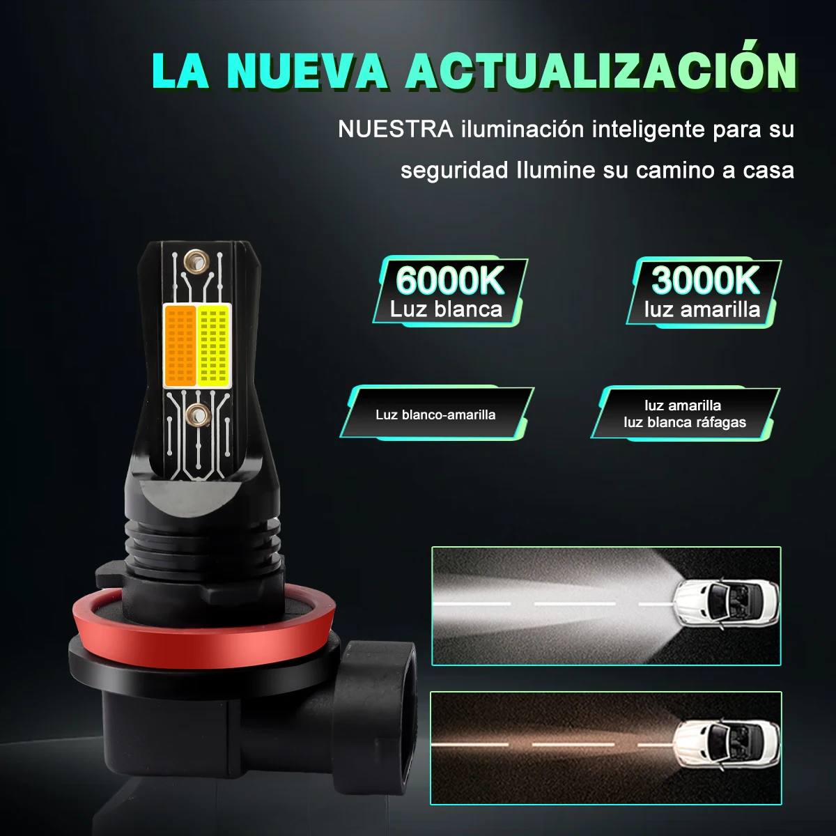 880 881 H27 H1 H3 H7 Tricolor  - Car Led Bulb H1 H3 H8 H11 ulasan dan harga