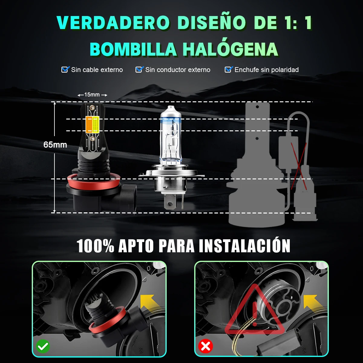 880 881 H27 H1 H3 H7 Tricolor  - Car Led Bulb H1 H3 H8 H11 ulasan dan harga
