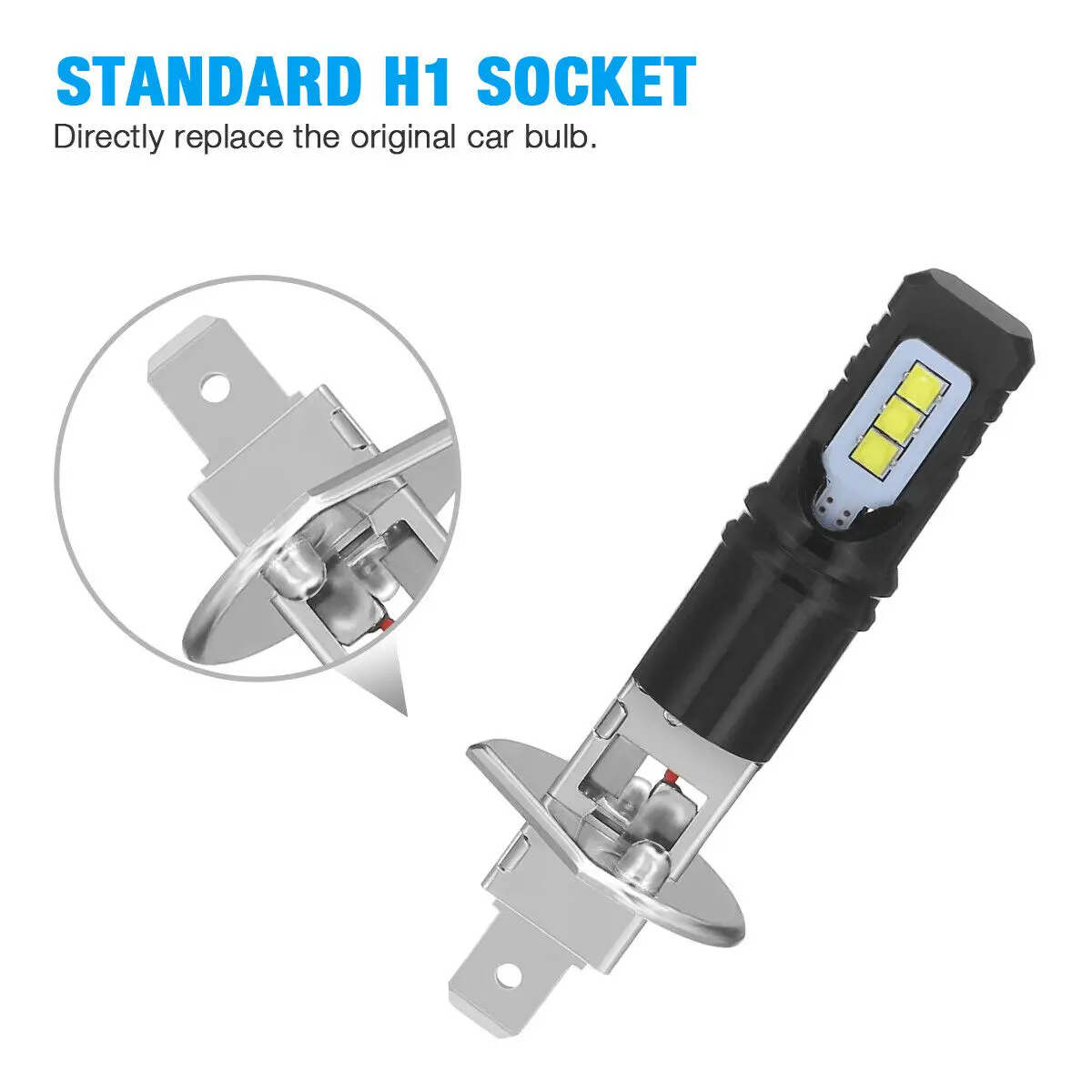 2 Buah 12000LM H1 H3 Bohlam La - Led Headlight 6500K White 12000Lm ulasan dan harga