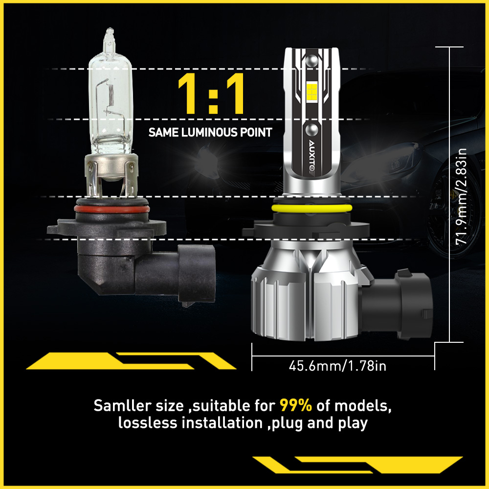 AUXITO 2 Buah Lampu Kabut LED  - Car Led Headlight 9005 9006 ulasan dan harga