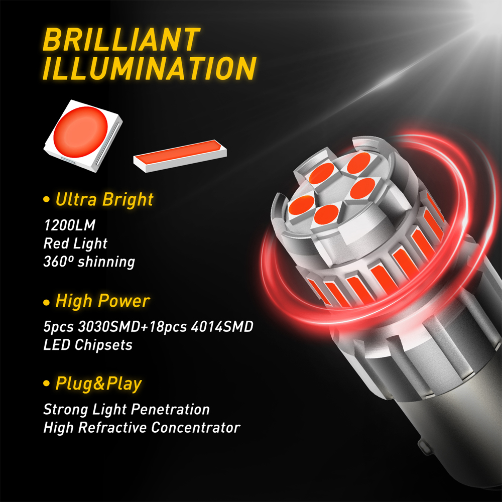 AUXITO 2 buah 1157 BAY15D P21/ - Led Tail Light Bulb Canbus ulasan dan harga