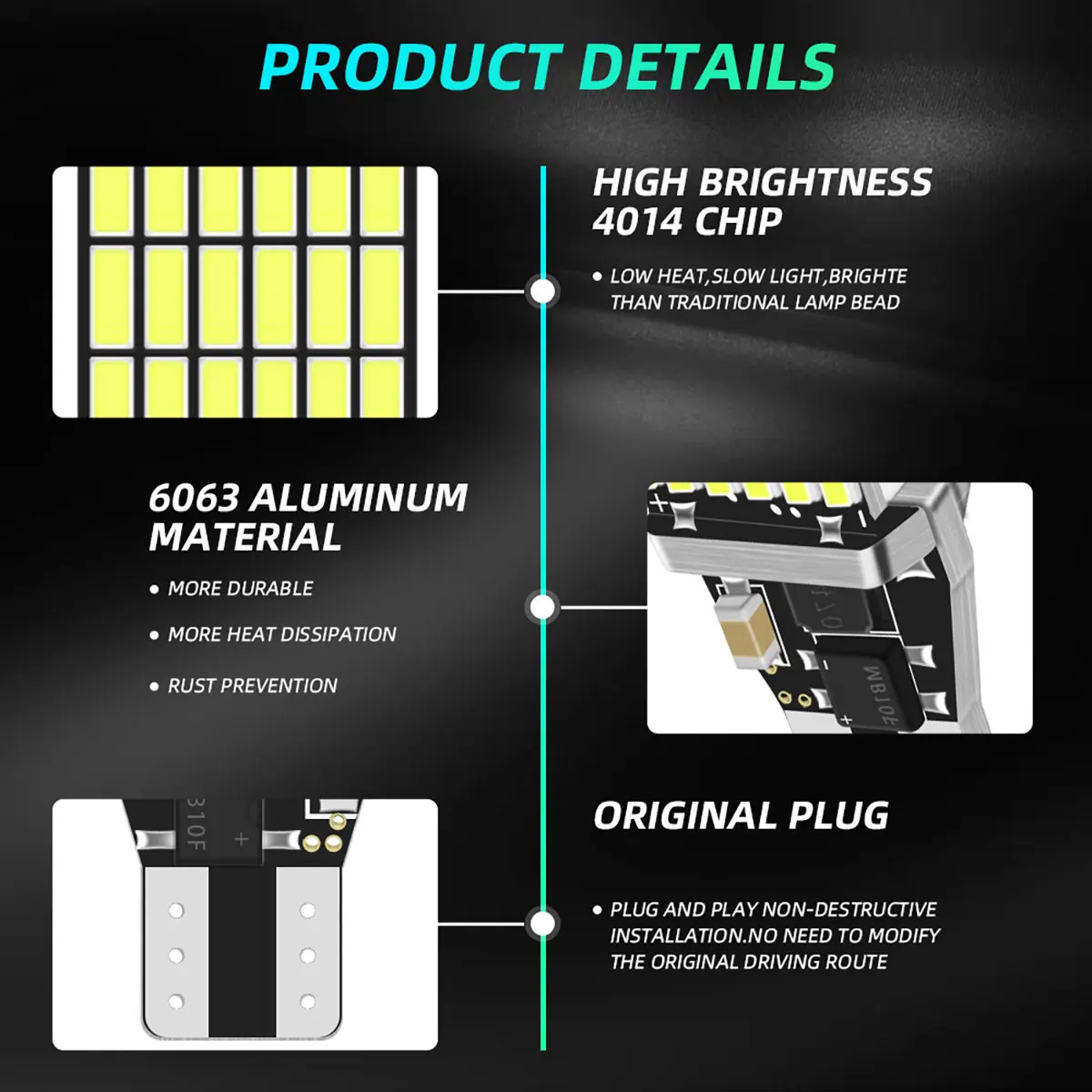 2 Buah Lampu LED T15 W16W 921  - Led Tail Light Bulb Canbus ulasan dan harga