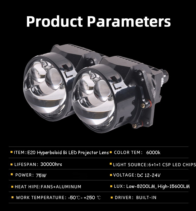 VAHID E20 2pcs 3 Inch Bi LED P - Laser Led Headlight Projector Lens ulasan dan harga