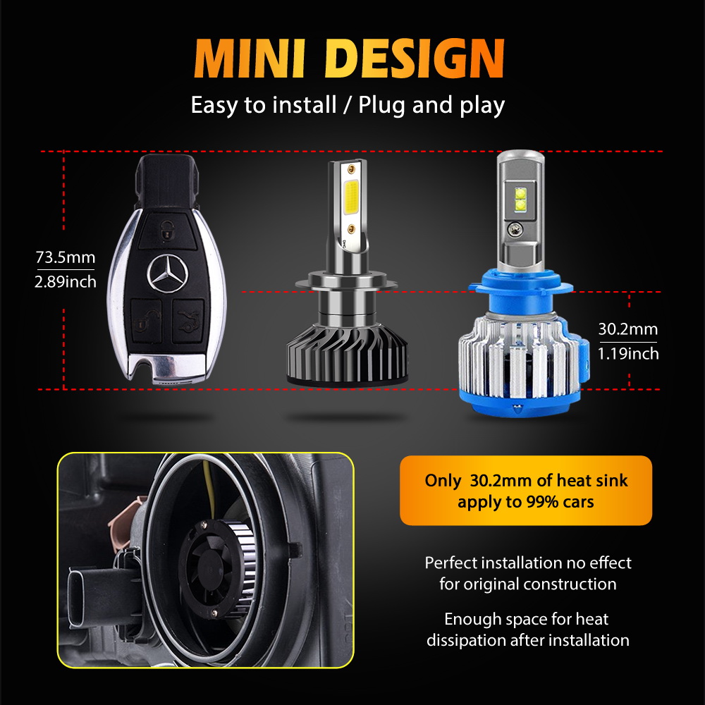 Lampu depan LED H7, cahaya dep - Led Headlight 6500K White 12000Lm ulasan dan harga