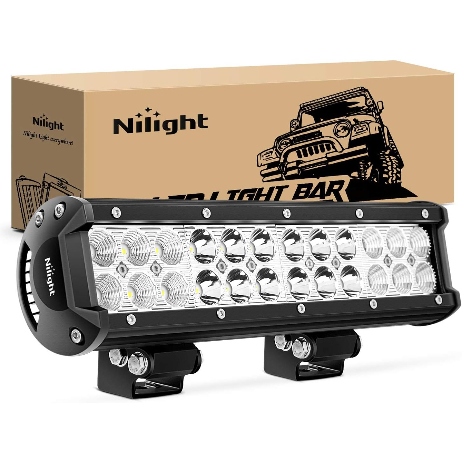 Lampu LED Bar Nilight 12 Inch  - Led Work Light Bar 12 Inch Offroad ulasan dan harga