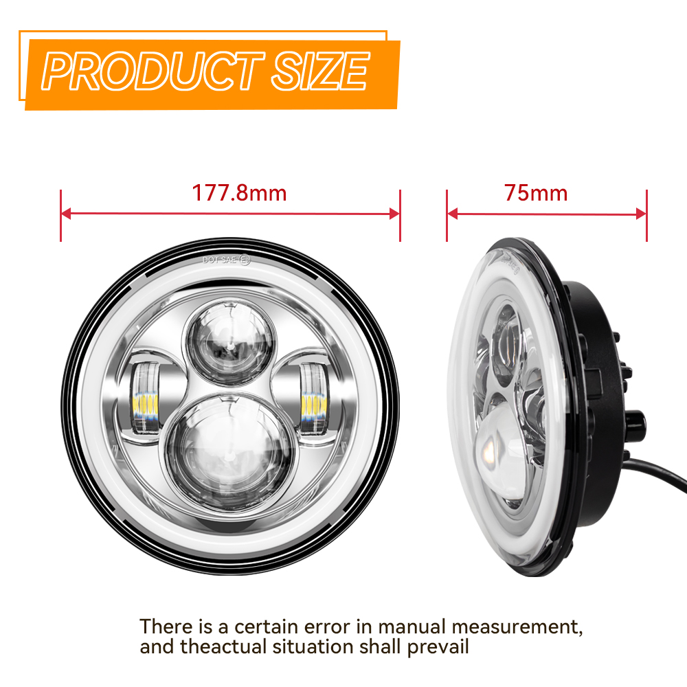 Lampu Depan Universal 7' Bulat - Motorcycle Led Headlight Bulb H4 ulasan dan harga