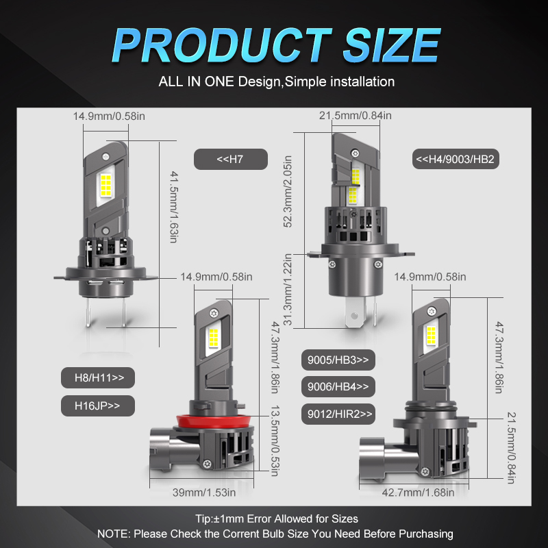 Lampu kabut LED CSP untuk mobi - Led Headlight Bulb H7 20000Lm ulasan dan harga