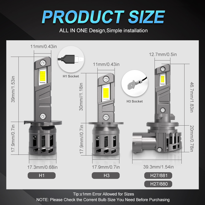 Lampu kabut LED CSP untuk mobi - Led Headlight Bulb H7 20000Lm ulasan dan harga