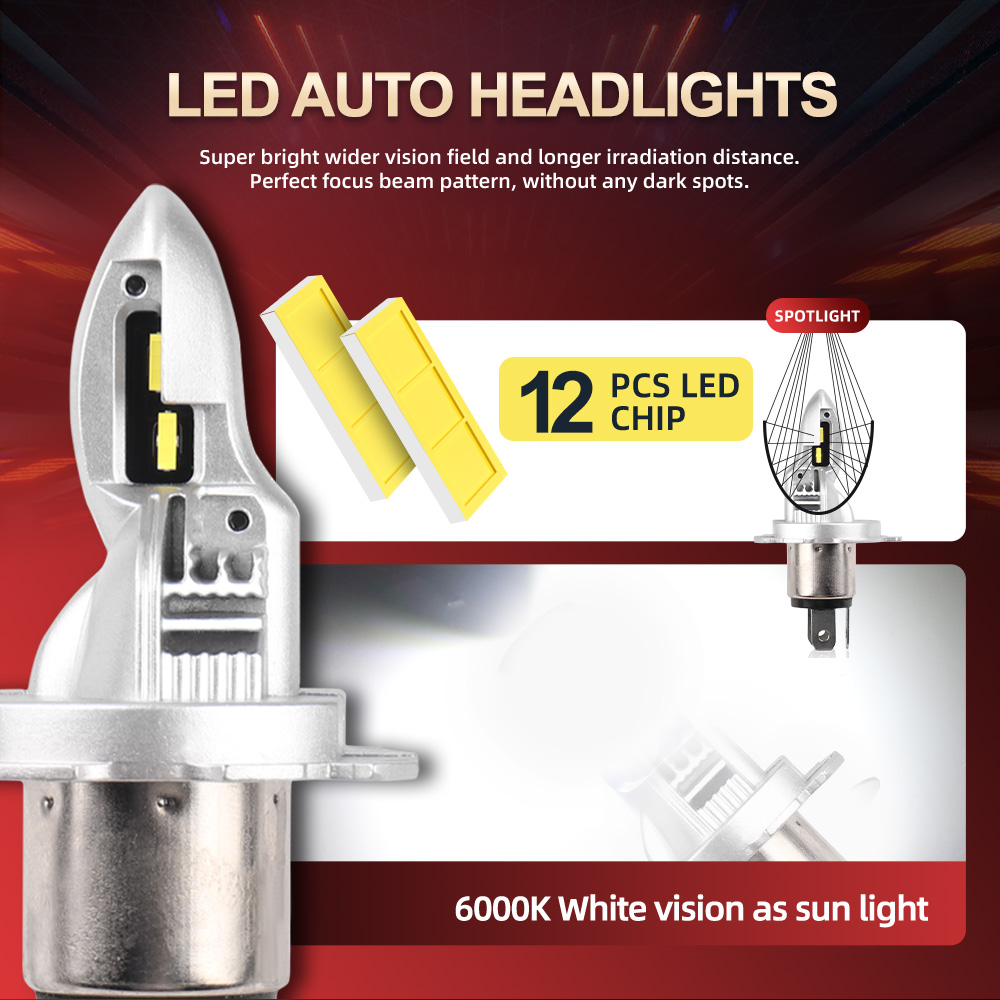 1 buah bola lampu depan H4 sep - Motorcycle Led Headlight Bulb H4 ulasan dan harga