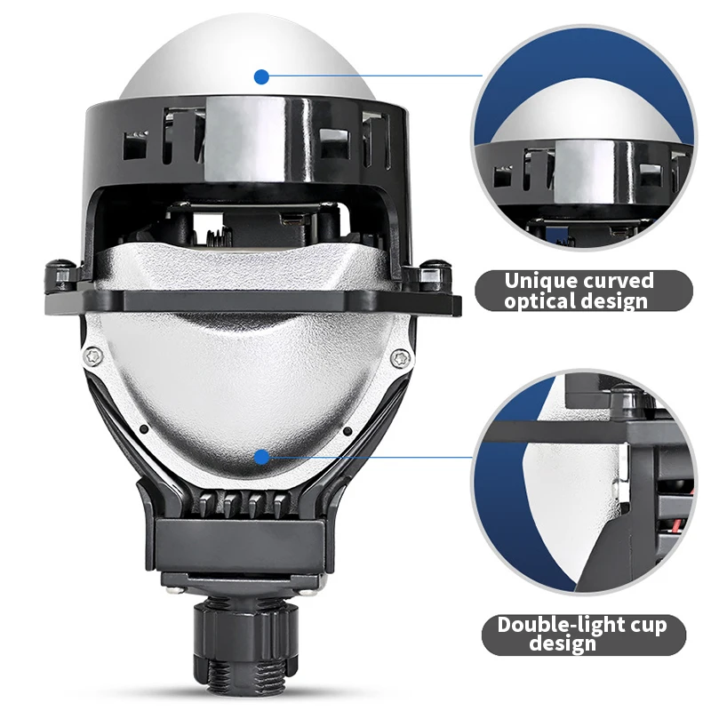 2 Buah Lampu Depan Proyektor L - Bi Led Projector Lens 3 Inch ulasan dan harga