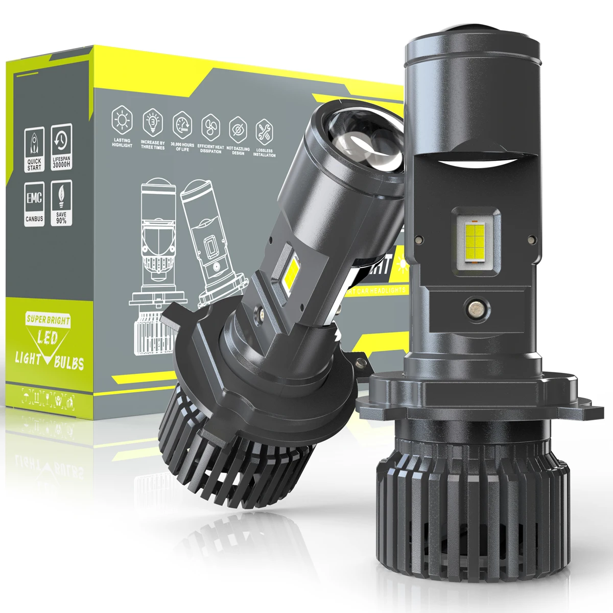 Lampu Depan Mobil LED H4 120W  - Led Headlight H4 Hi Lo 120W ulasan dan harga