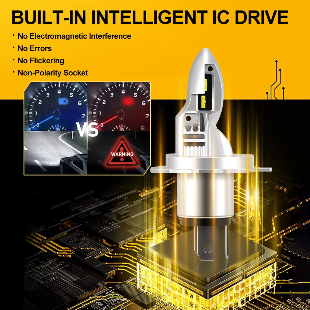 Fanless lampu motor LED H4 600 - Motorcycle Led Headlight Bulb H4 ulasan dan harga