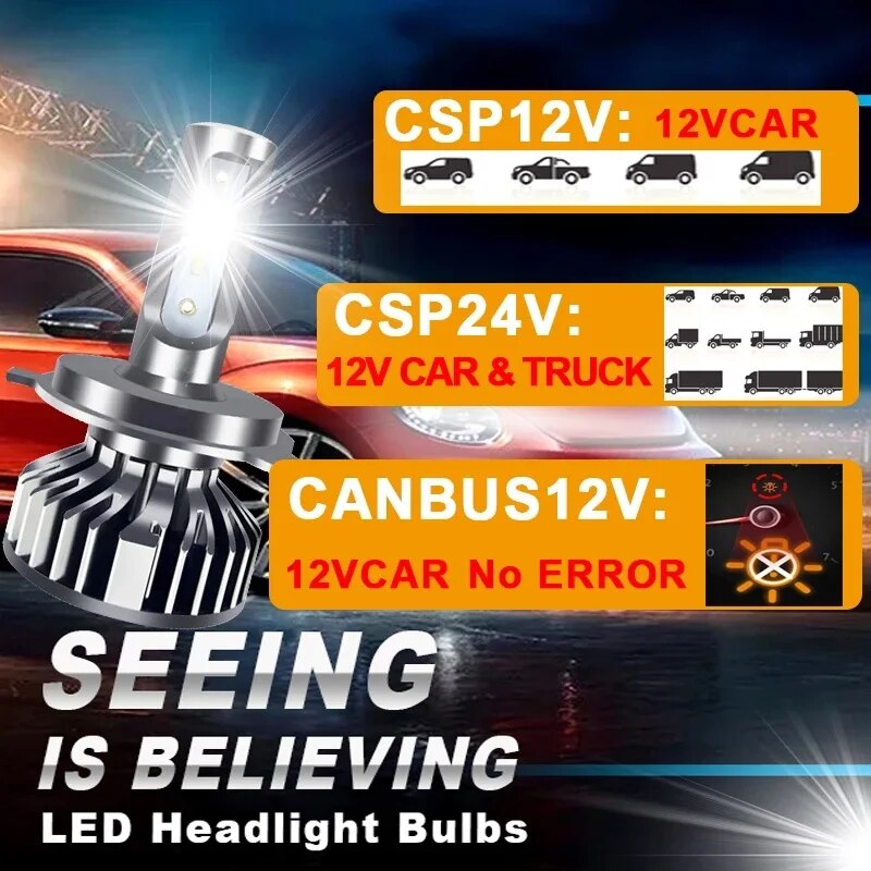 Lampu mobil LED, 2 buah lampu  - Led Headlight Bulb H7 20000Lm ulasan dan harga