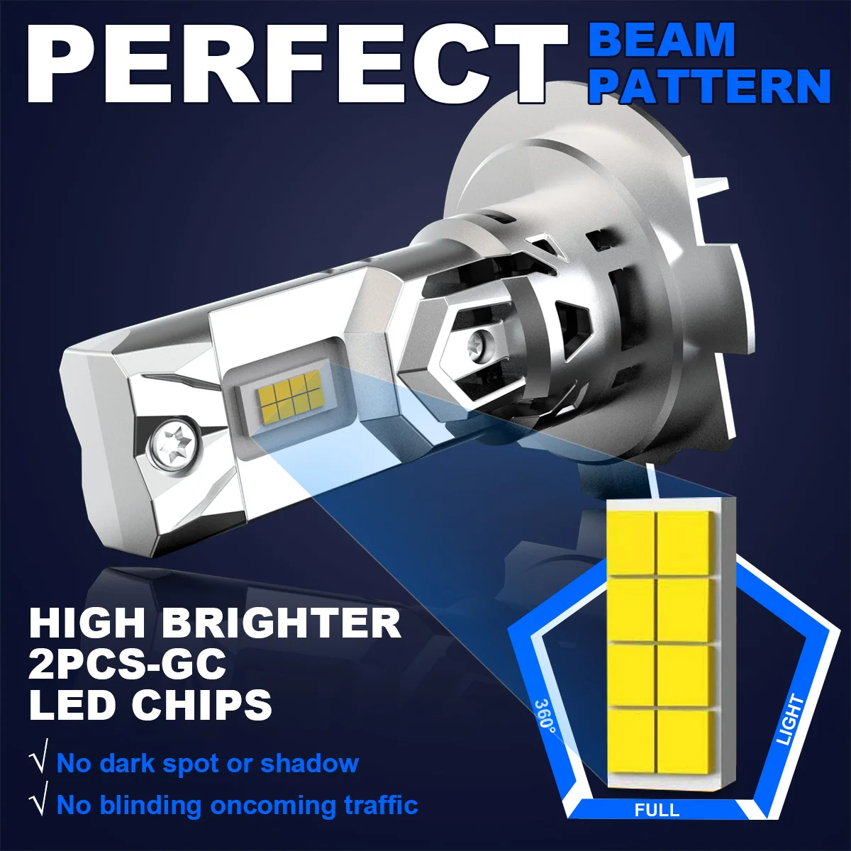 2 buah H7 Slim LED bohlam lamp - Led Headlight Bulb H7 20000Lm ulasan dan harga