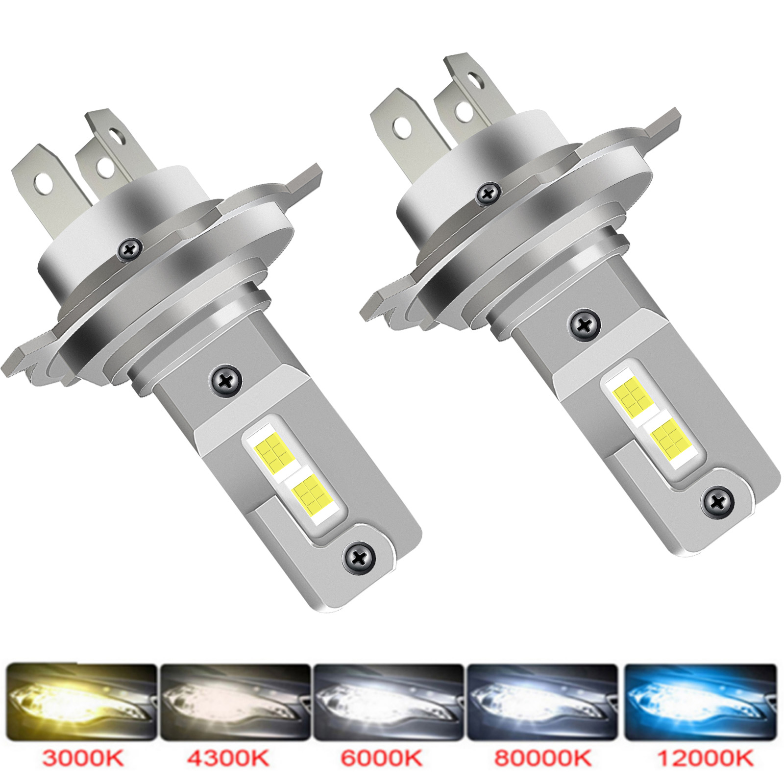2 Buah 30000LM H4 9003 H7 Bohl - Led Headlight H4 Hi Lo 120W ulasan dan harga