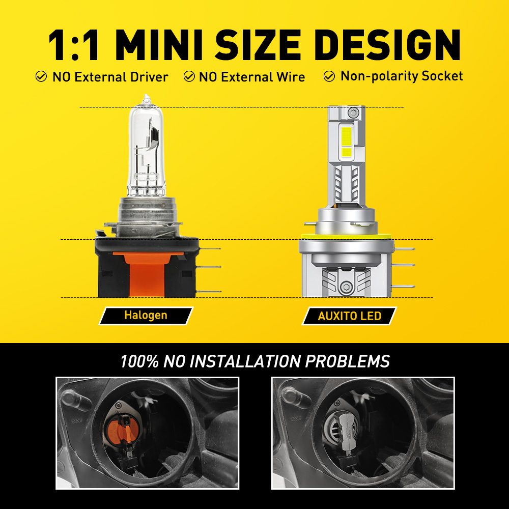 AUXITO 2 buah lampu depan LED  - Led Headlight Bulb Canbus Error Free ulasan dan harga