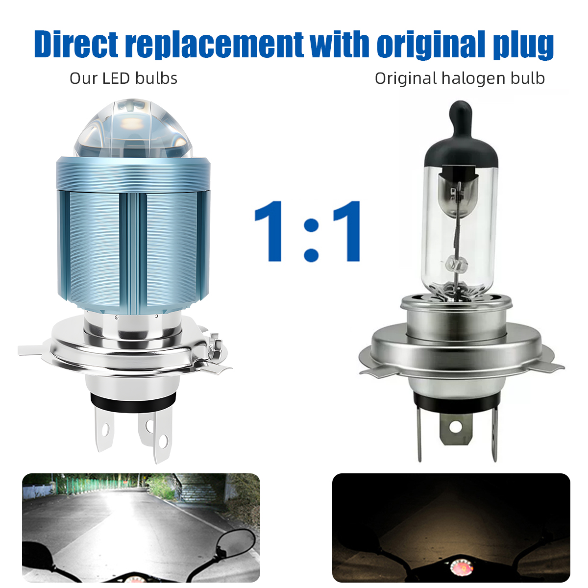 1 buah Lampu Depan Motor LED H - Motorcycle Led Headlight Bulb H4 ulasan dan harga