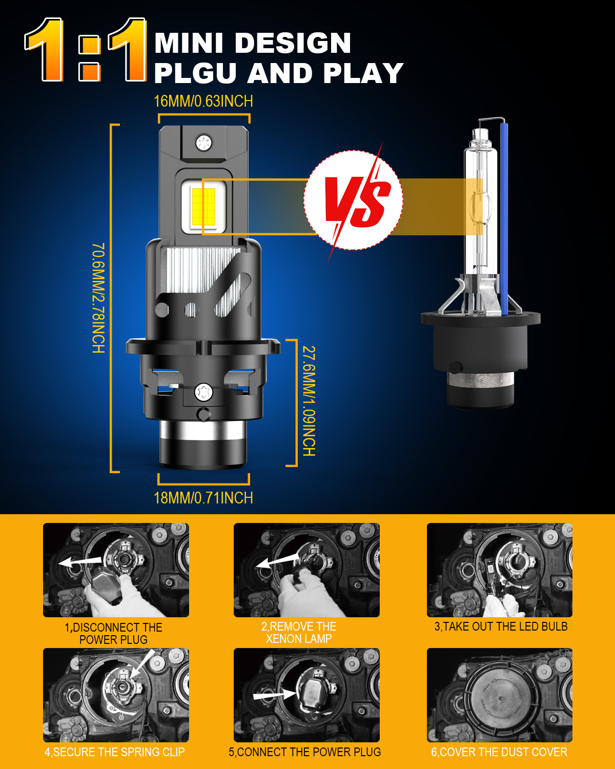 KATUR 2pcs D2S D4S Lampu Depan - Led Headlight Bulb Canbus Error Free ulasan dan harga