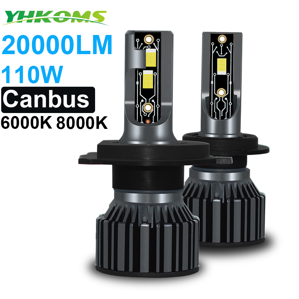 YHKOMS Lampu Mobil Canbus H4 L - Led Headlight Bulb H7 20000Lm ulasan dan harga