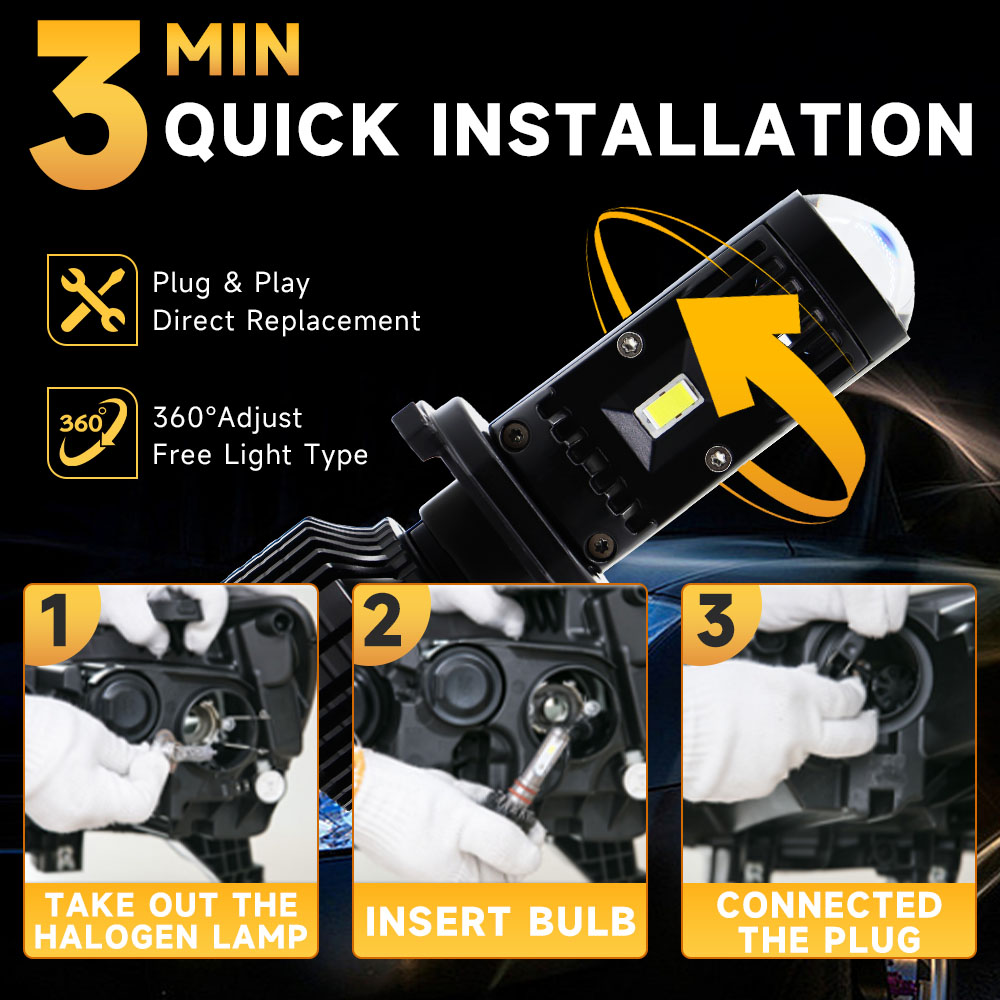 Lampu Canbus H4 H7 LED Y10 len - Laser Led Headlight Projector Lens ulasan dan harga