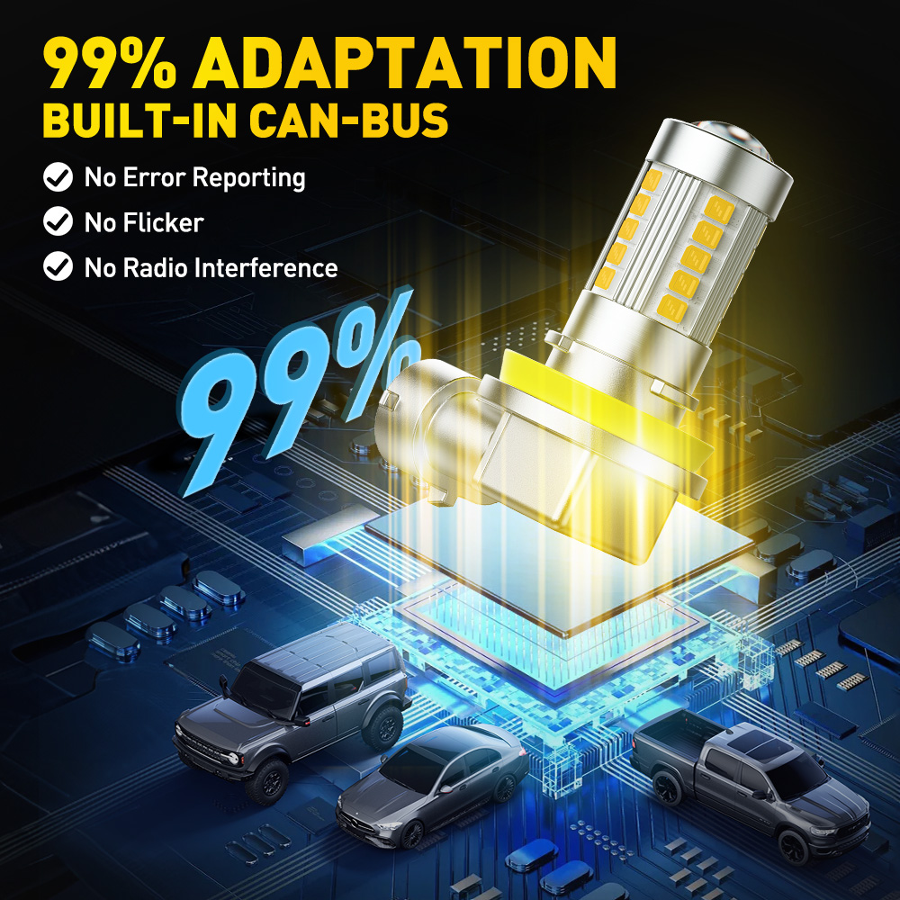 AUXITO 6G27 Lampu Kabut H8 H9  - Led Fog Light H11 3000K Yellow ulasan dan harga