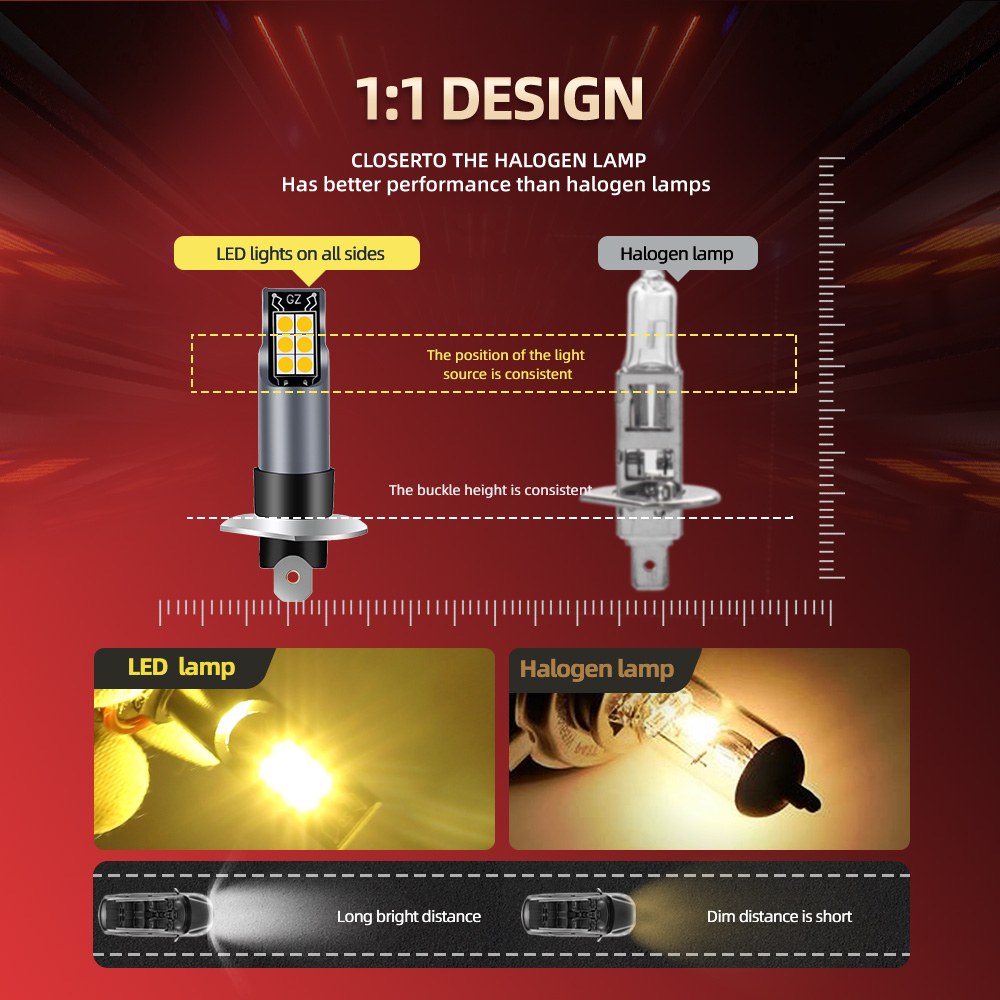 2 Buah Bohlam LED Lampu Kabut  - Led Fog Light H11 3000K Yellow ulasan dan harga